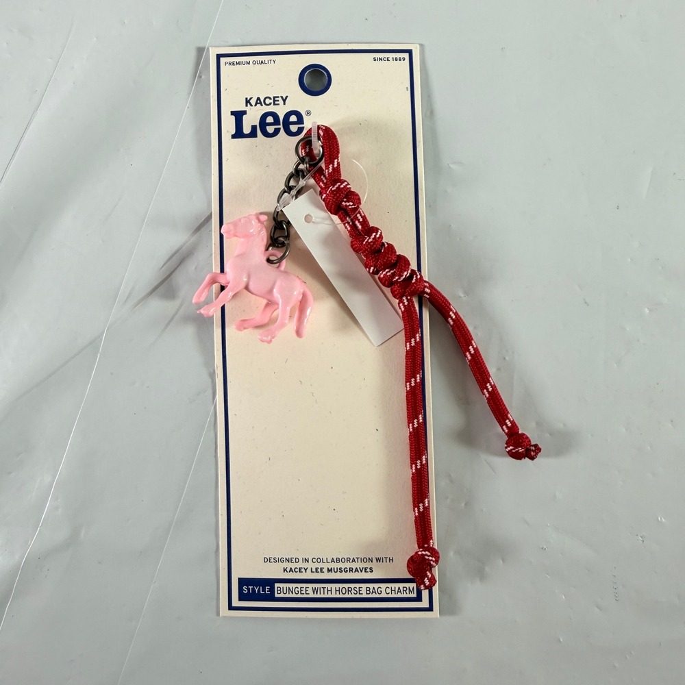 Kacey Lee Musgraves Bungee With Horse Bag Charm Pink Red Keychain